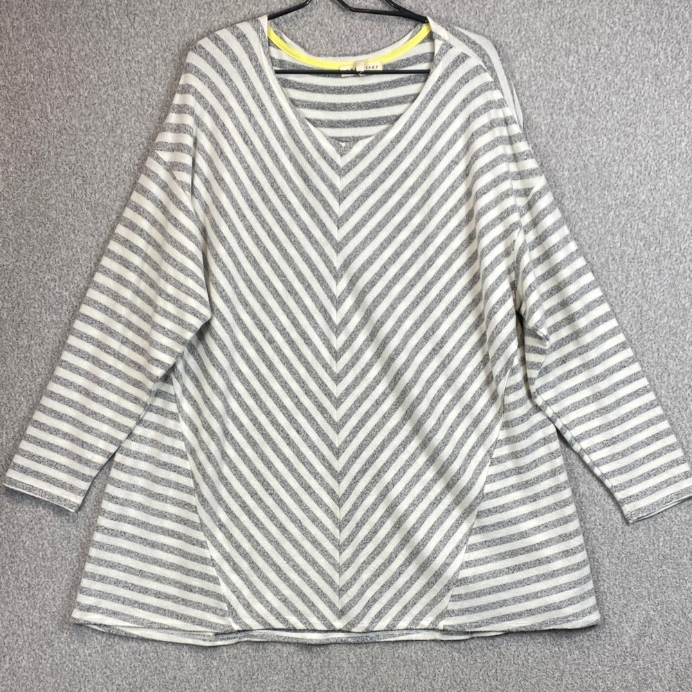 Retrology super soft long sleeve tee 2X stripe tunic top casual basics